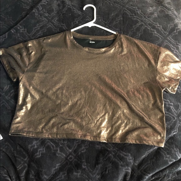 Black/brown/ goldish metallic VS SPORT Crop top - Picture 3 of 3